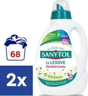 Foto: Sanytol floral desinfect vloeibaar wasmiddel 2 x 1 7 l 68 wasbeurten 