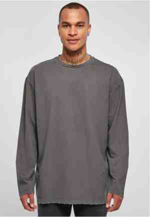 Foto: Urban classics longsleeve shirt m oversized distressed grijs