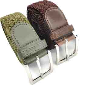 Foto: 2 pack deal elastische broekriem stretch riem vlecht riem gevlochten riem elastiek riem unisex kleur groen bruin
