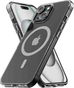 Foto: Hoes voor iphone 15 magsafe hoesje transparant   magnetisch magsafe hoesje   iphone 15 doorzichtig   iphone 15 magsafe case   doorzichtig