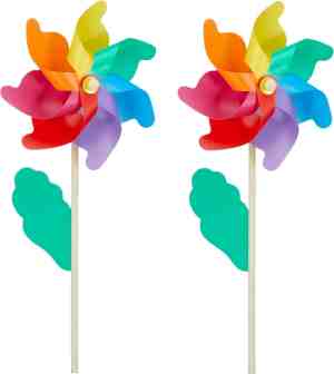 Foto: Cepewa windmolen tuin strand 2x speelgoed multi kleuren 75 cm windwijzer