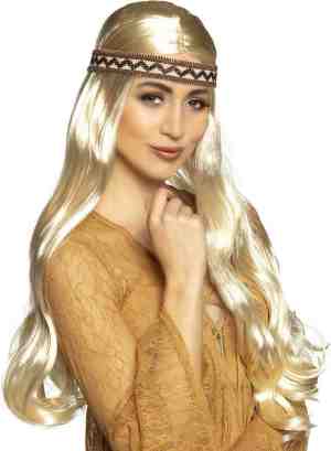 Foto: Boland pruik harmony blond golvend lang vrouwen hippie