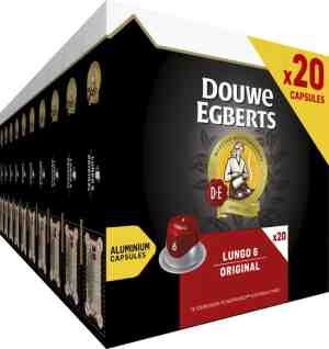 Foto: Douwe egberts lungo original koffiecups   intensiteit 612   10 x 20 capsules
