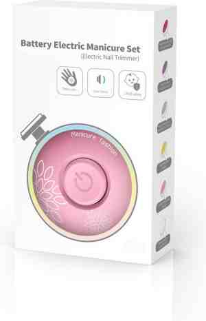 Foto: Nilafee   electrische baby nagelvijl   6 vijlen   incl  batterij   baby nagelknipper   manicureset baby   nagelschaartje   roze