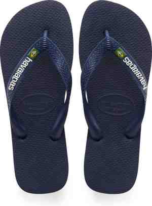 Foto: Havaianas brasil logo unisex slippers   donkerblauw   maat 3940