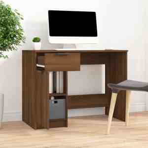 Foto: Bureau spaanplaat 100x50x75 cm kleur eiken bruin