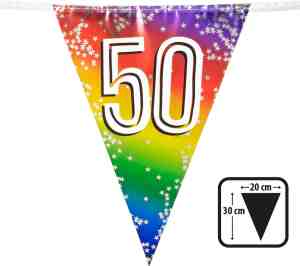 Foto: Boland folievlaggenlijn cijfer multi regenboog