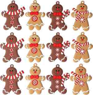 Foto: Winkrs   12x koekemannetjes   gingerbread bear   kerstboom decoratie   7 x 5 cm   kerstboomversiering figuurtjes