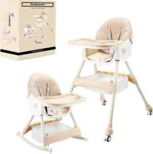 Foto: Comfykidz kinderstoel met 3 standen  schommelstoel   wipstoel   inklapbaar   comfort   beige  veiligheid flexibiliteit in n stoel  