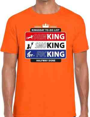 Foto: Oranje kingsday to do list   t shirt voor heren   koningsdag kleding m