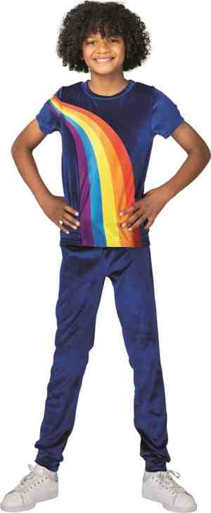 Foto: K 3 verkleedkleding verkleedpak regenboog blauw 5 jaar maat 116