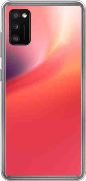 Foto: Samsung galaxy a41 hoesje   abstracte achtergrond met een rode gloed   siliconen