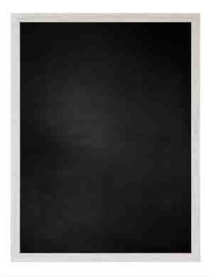 Foto: Zwart krijtbord met houten lijst wit eik 52 x 52 cm lijstbreedte 15 mm vlak