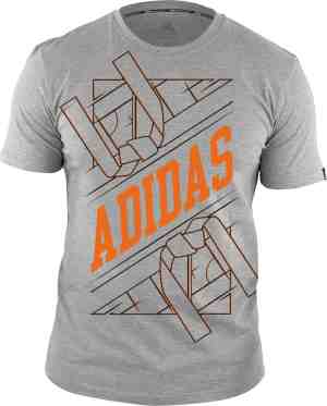 Foto: Adidas adidas martial arts t shirt unisex model grijs oranje