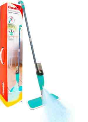 Foto: Cleanrite 2 in 1 spray mop   compleet dweilsysteem   vloerwisser met reservoir   360 graden dweilstok   incl  wasbare microvezeldoek