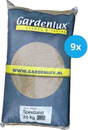 Foto: Gardenlux speelzand zandbakzand zand voor zandbak gecertificeerd voordeelverpakking 9 x 20 kg