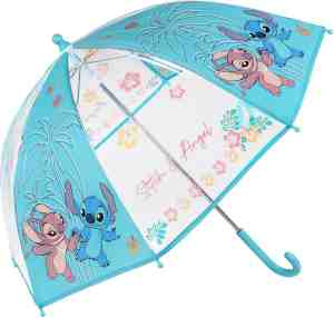 Foto: Stitch angel transparante paraplu voor een kind
