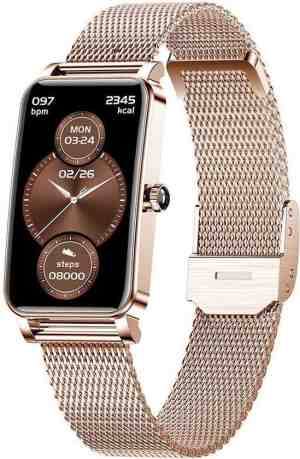 Foto: Valante fem fit3 smartwatch   smartwatch dames   ros goud staal   41 mm   stappenteller   hartslagmeter   bloeddrukmeter   saturatiemeter