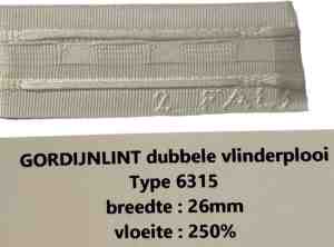 Foto: Gerster gordijnband gordijnlint type 6315 breedte 26 mm prijs per 10 m