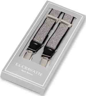 Foto: E l  cravatte bretels   zilveren glitter   met cht leer