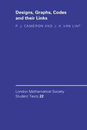 Foto: London mathematical society student textsseries number 22  designs graphs codes and their links