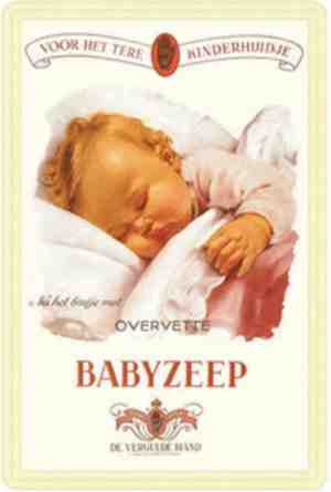 Foto: Babyzeep reclame de vergulde hand wand reclamebord 30 x 40 cm