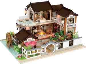 Foto: Craftsco bouwpakketten volwassenen kinderen   houten poppenhuis   miniatuur bouwpakket   japan