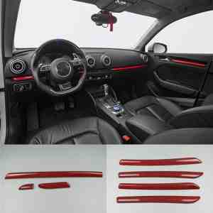 Foto: Dashboard deurlijsten interieurlijsten lijsten geschikt voor audi a3 s3 rs3 sportback limousine 8v rood  carbon style