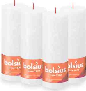 Foto: Bolsius   rustieke kaars   4 stuks   wit   19cm