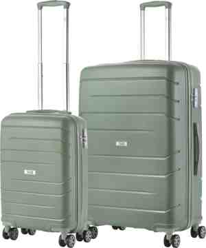 Foto: Travelz big bars kofferset   trolleyset tsa 2 delig   handbagage en groot   olijf
