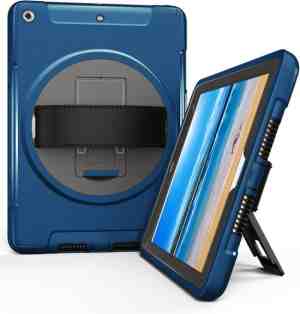 Foto: 360 graden draaibare rugged case geschikt voor ipad 9 7 2017 2018 met screenprotector blauw zeer geschikt voor horeca retail en school