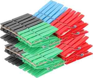 Foto: 180x gekleurde wasknijpers plastic wasgoedknijpers knijpers wasspelden voor wasgoed 180 stuks