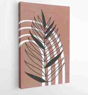 Foto: Canvas schilderij earth tone boho foliage line art drawing with abstract shape abstract plant art design for print cover wallpaper minimal and natural wall art 1 1827852692 115 75 vertical