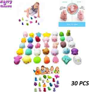Foto: Happy trendz mochi pakket 30 stuks deluxe in box fidget toys squishy van makkelijk op te bergen dieren animal mochies