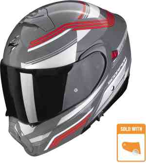 Foto: Scorpion exo 930 multi cement grijs rood systeemhelm maat m helm