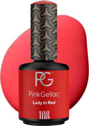 Foto: Pink gellac 108 lady in red gellak 15 ml rode nagellak gelnagellak gelnagels producten gel nails