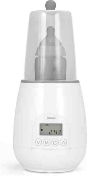 Foto: Alecto bw 700   snelle digitale flessenwarmer 500w voor opwarmen steriliseren en ontdooien   inclusief stoomkap   bediening via display   wit
