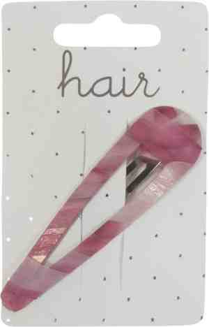 Foto: Haarspeldjes klikklak 8 0 cm met stof omwikkeld roze 1 stuk