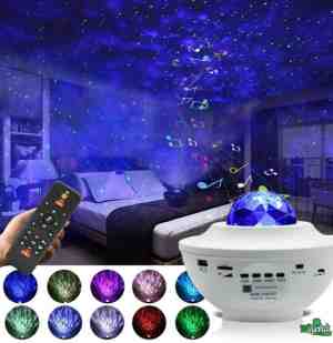 Foto: Sterren projector   sterrenhemel   nachtlamp   muziek box   bluetooth   usb   wit
