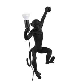 Foto: Hype it aap lamp wandlamp binnen   links hangende lamp aap   65 x 35 cm   wandlamp kinderkamer   wandlamp slaapkamer   e27   wandlamp zwart
