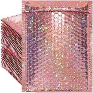 Foto: Roze metallica bubbeltjes envelop  bubbel enveloppe   gekleurde enveloppen   brievenbuspost pakketjes   hoge kwaliteit luxe envelop   roze metallica enveloppe   bubbeltjes plastic enveloppen   5 stuks   15 x 20 cm   verzendverpakking