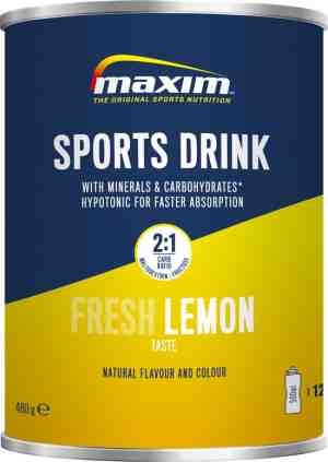 Foto: Maxim sports drink lemon   2 x 480g   hypotoon sportdrank poeder   elektrolyten poeder   sportdrank met citroensmaak