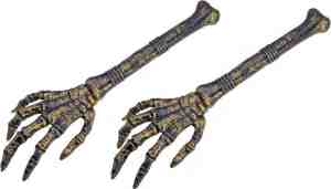 Foto: Set van 2x stuks horror decoratie botten skelet hand 63 cm halloween kerkhof thema versiering