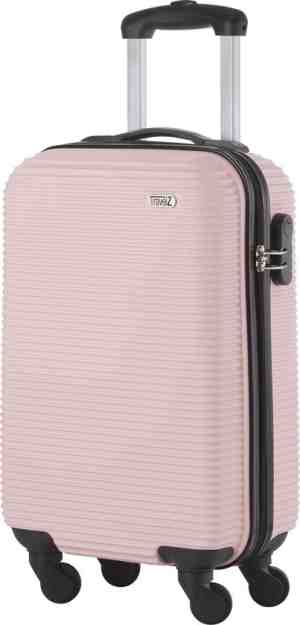 Foto: Travelz horizon handbagagekoffer   54cm handbagage trolley met gevoerde binnenkant   baby roze