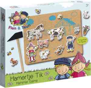 Foto: Fien teun hamertje tik hamerspel met boerderij figuren leren timmeren educatief speelgoed bambolino toys