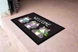 Foto: Joymat luxe indoor mat   deurmat   schoonloopmat   droogloopmat   welcome 3cats   40cmx60cm   polyamide