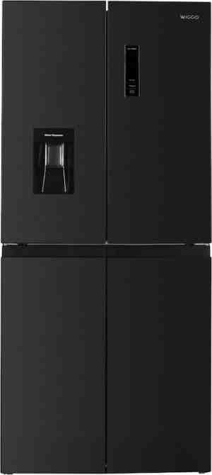 Foto: Wiggo wr md 18 dx amerikaanse koelkast no frost water dispenser met display super freeze 419 liter zwart rvs