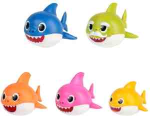 Foto: Baby shark comansi speelfiguren set papa mama opa oma hard plastic badspeelgoed 9 cm