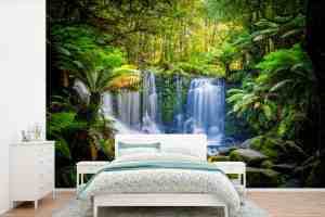 Foto: Behang jongenskamer fotobehang jungle waterval australi planten natuur breedte 525 cm x hoogte 350 cm kinderbehang