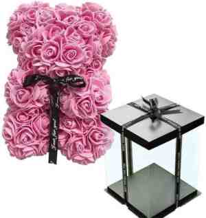 Foto: Rose  rozen beer  teddy beer gift box  liefde  valentijns cadeautjes   moederdag  romantisch pakket  25 cm  cadeau verpakking